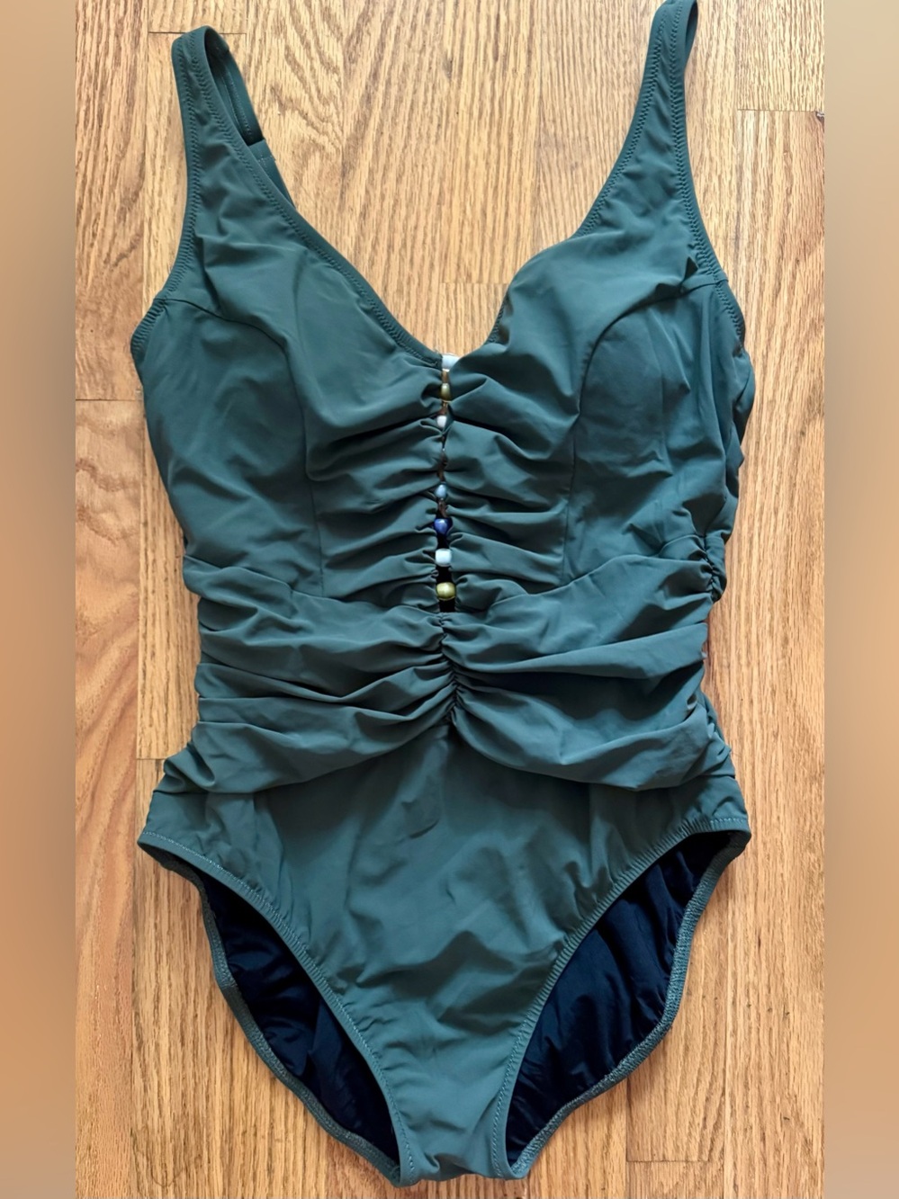 NWOT Profile by Gottex Tutti Frutti D-Cup V-Neck One-Piece Swimsuit